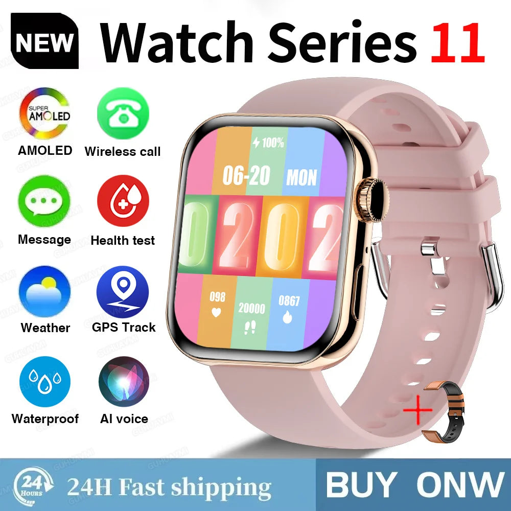 NEW For IOS Watch Series 11 Smart Watch GPS Trajectory Heart Rate Clock HD Bluetooth Call Sport Waterproof Watch Global Version