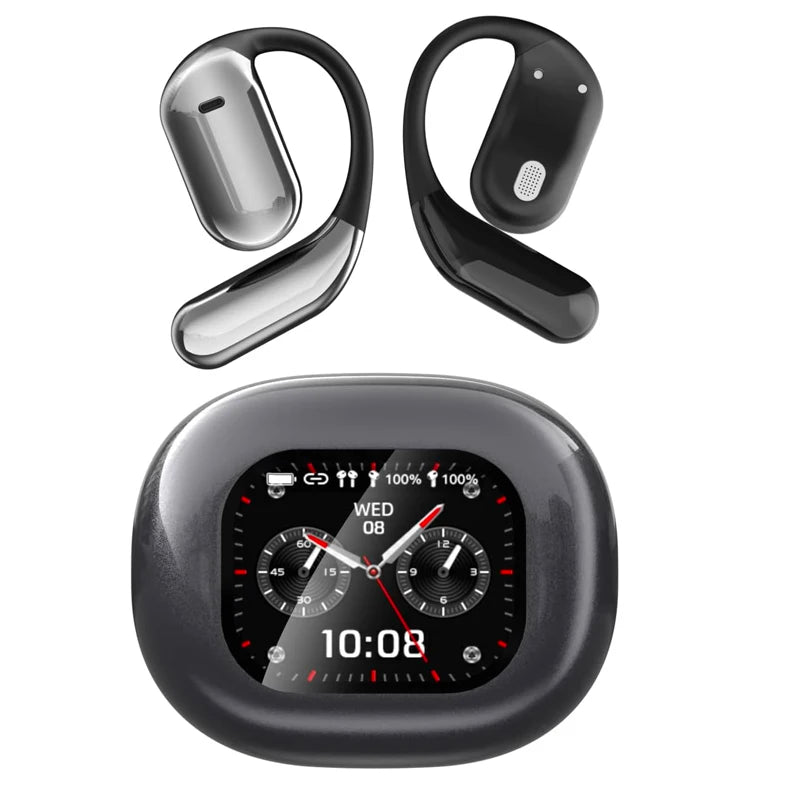 UYUXIO AI Translating Earphone OWS Real Time Translation Earbuds with 144 Languages Ear Buds with LCD Touch Screen Headphone