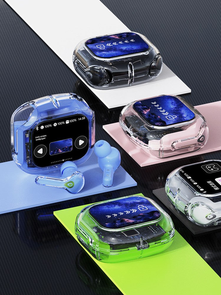 Good-looking HiFi Surround Sound Wireless Bluetooth Headset Touch Control In-Ear Gaming Music Listener Transparent Design Long Battery Life