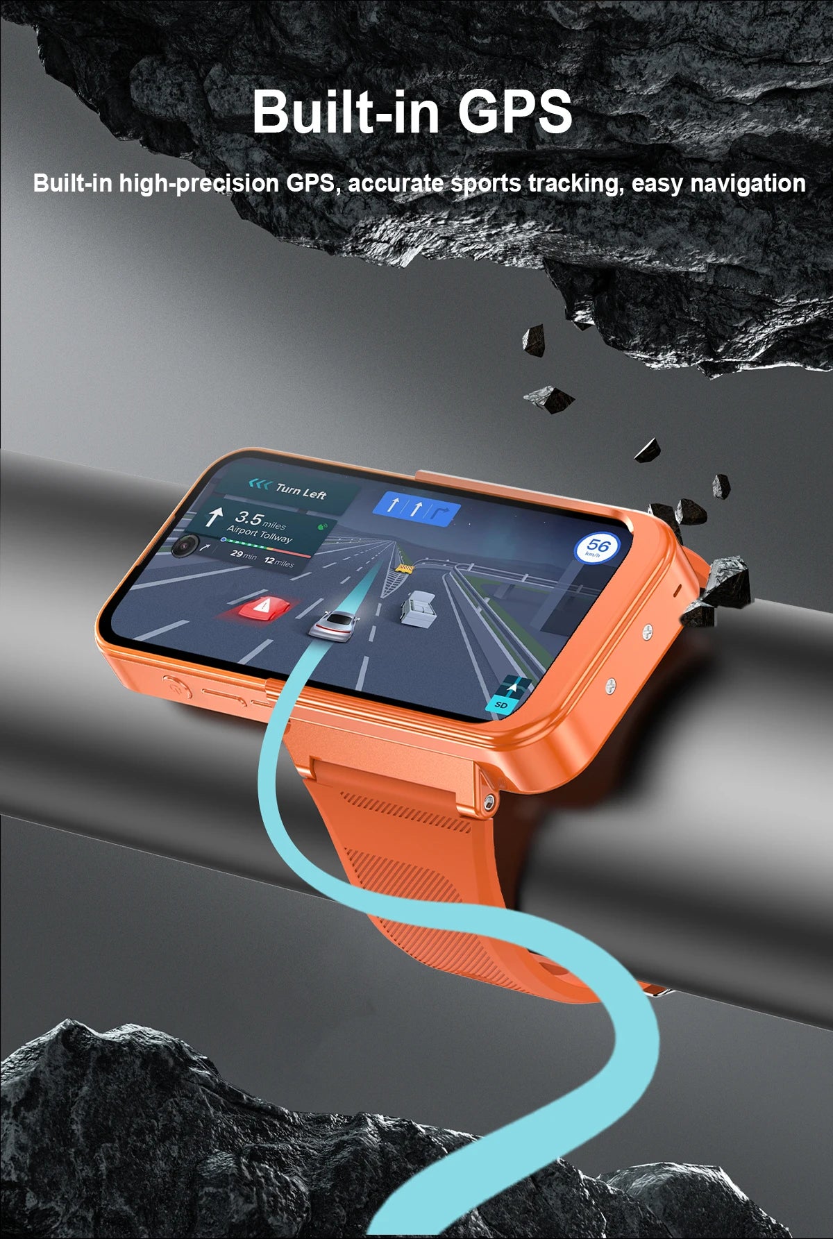 Q333 Mini Android 12.0 Smart Watch 3.97 Inches 8GB RAM 256GB ROM Dual SIM Standby Play Store 3G Little Smart Watch Phone