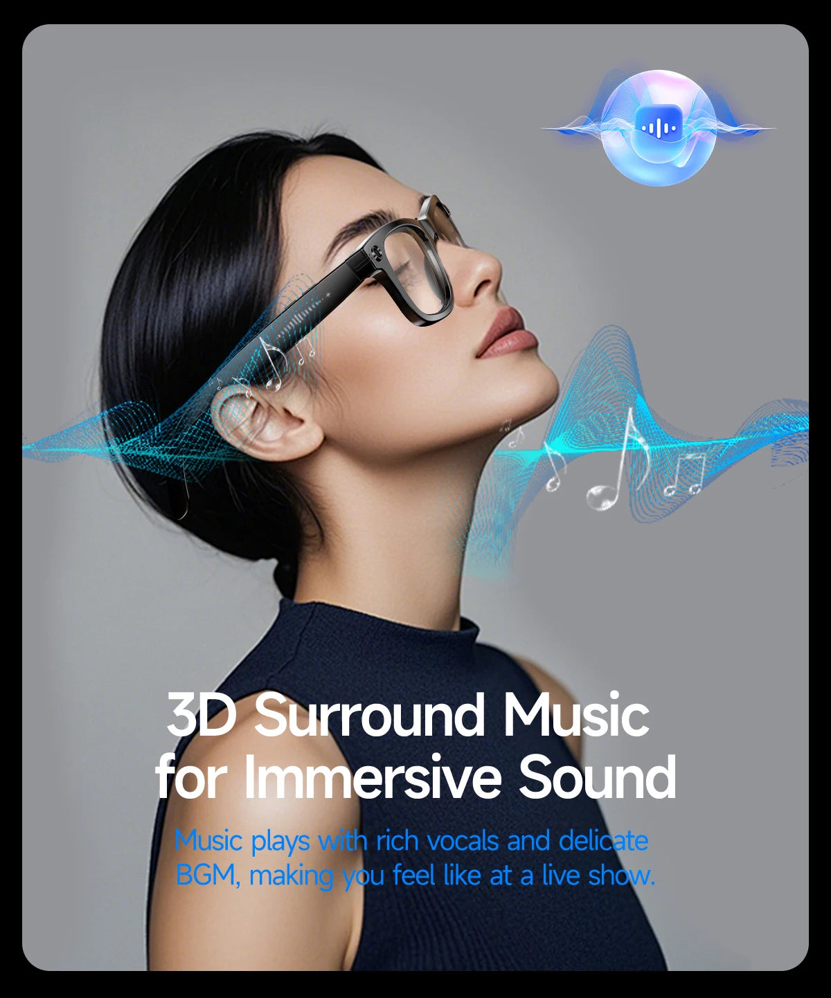 AI for Meta Smart Glasses 8MP Camera Video Recording 100+ Languages Translation Sunglasses Bluetooth Call Music Play