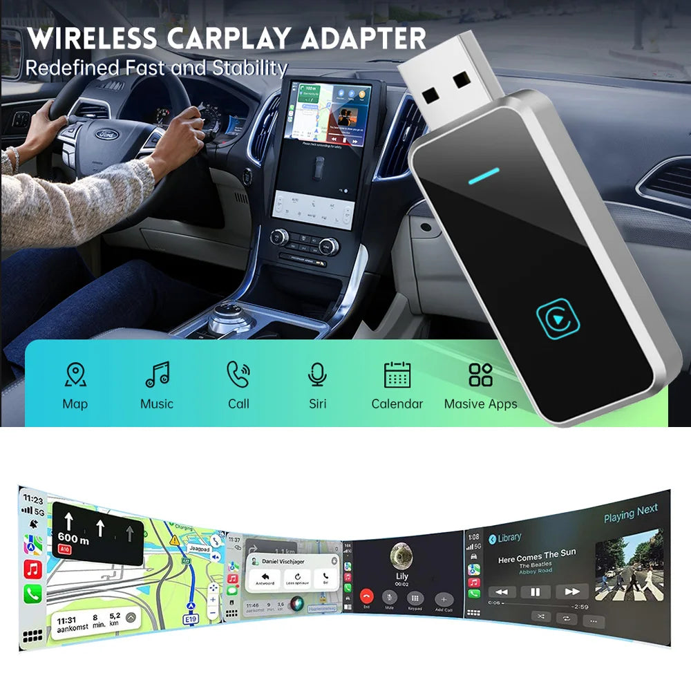 SKILLDRIVE Wireless CarPlay Adapter Wired to Wireless CarPlay for Volvo Benz Audi Hyundai VW Mazda Cadillac Wired CarPlay Car