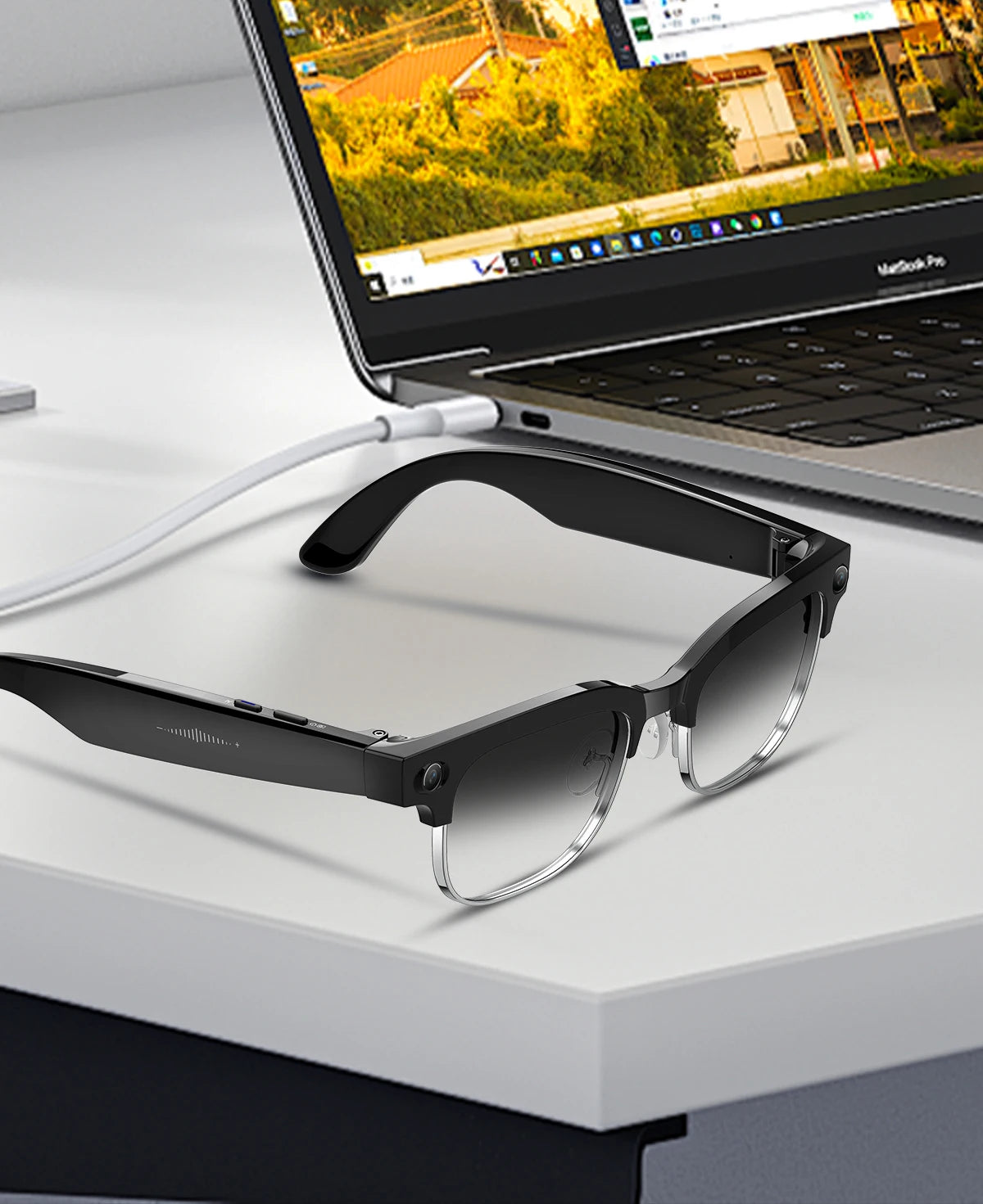 Smart Glasses With Camera Video Recording AI Photo Recognition Bluetooth Call Translation Voice Sunglasses Men
