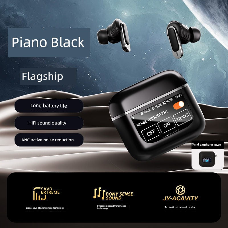 Smart Touch Screen Wireless Bluetooth Headset In-Ear Sports Business High Sound Quality Active Noise Reduction Long Battery Life