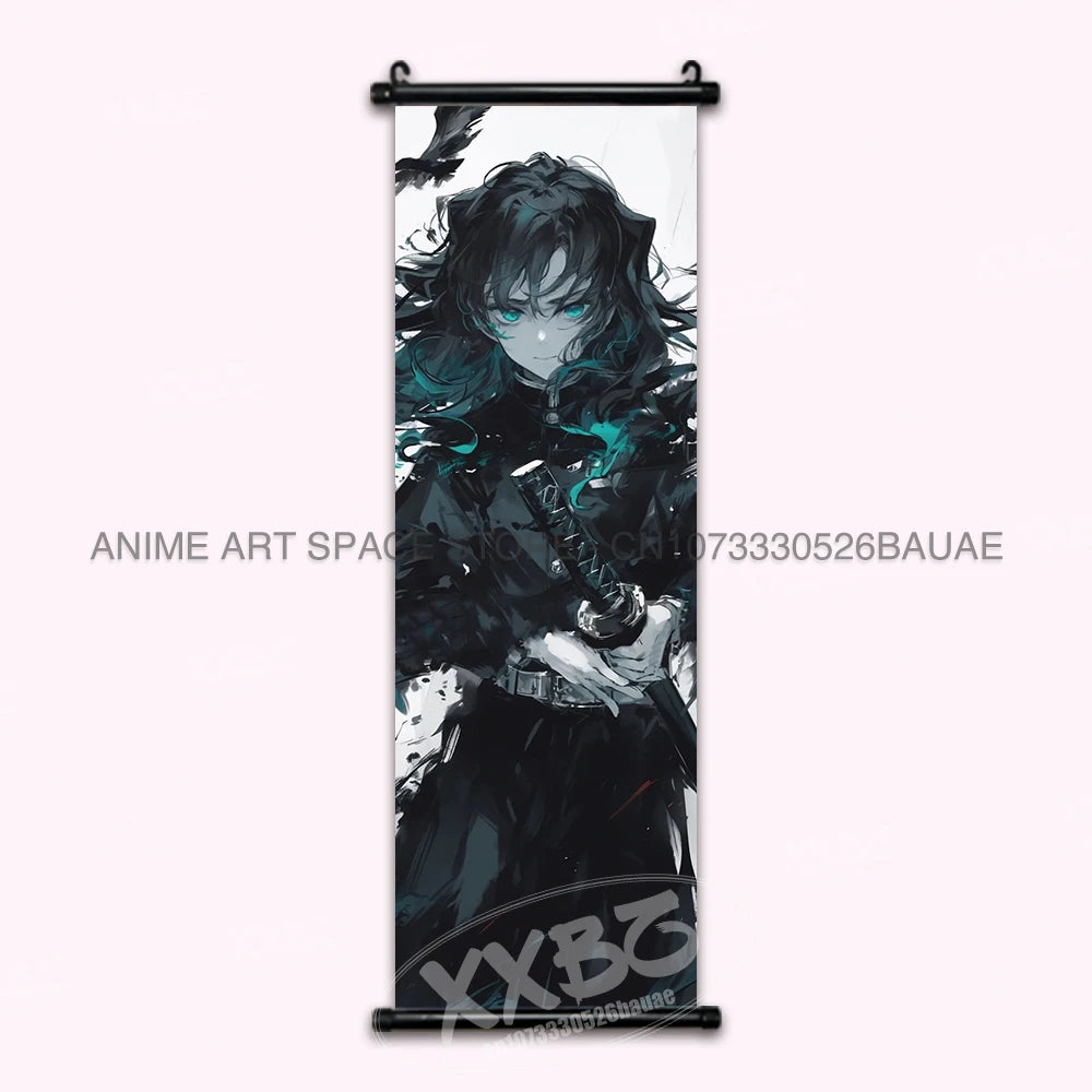 Demon Slayer Hanging Painting Kamado Tanjirou Home Decor Agatsuma Zenitsu Scroll Picture Hashibira Inosuke Anime Poster Wall Art