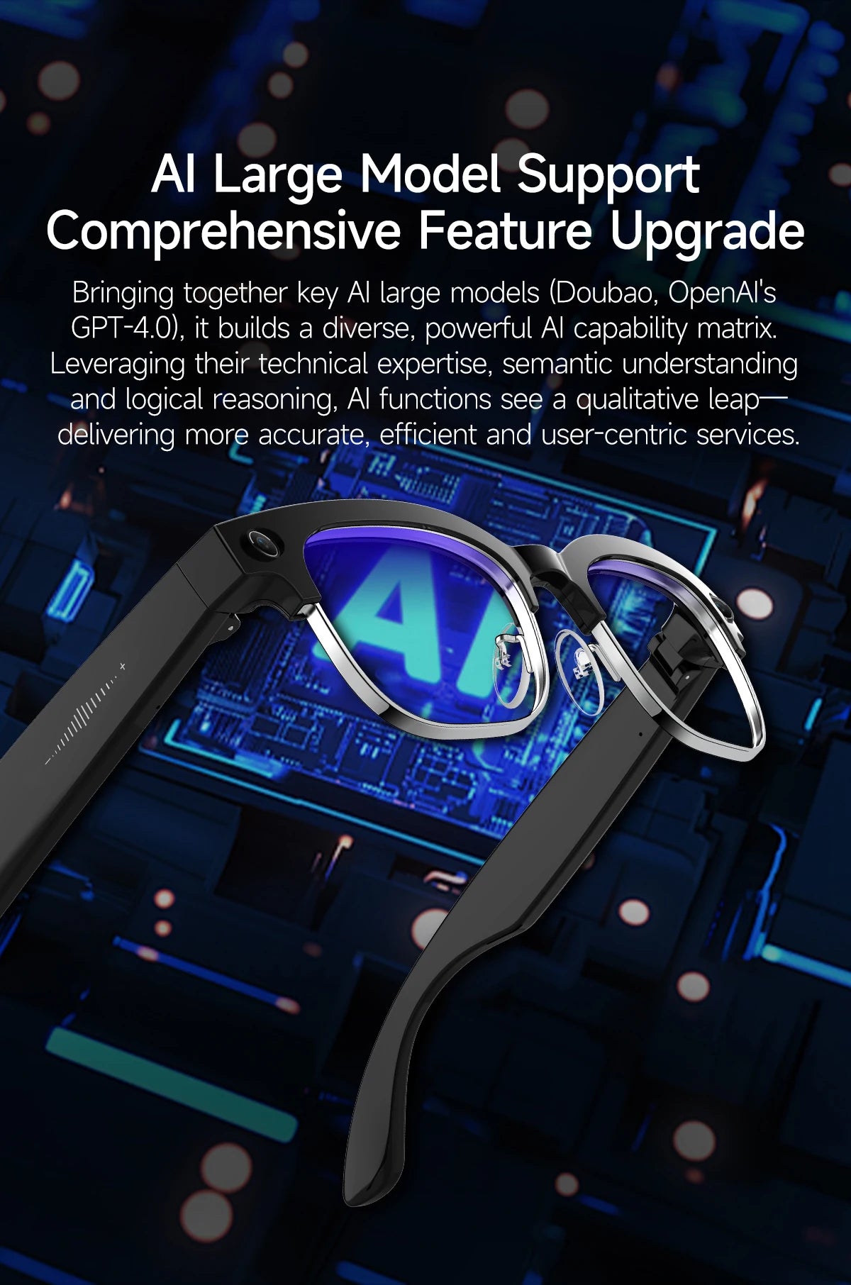 Smart Glasses With Camera Video Recording AI Photo Recognition Bluetooth Call Translation Voice Sunglasses Men