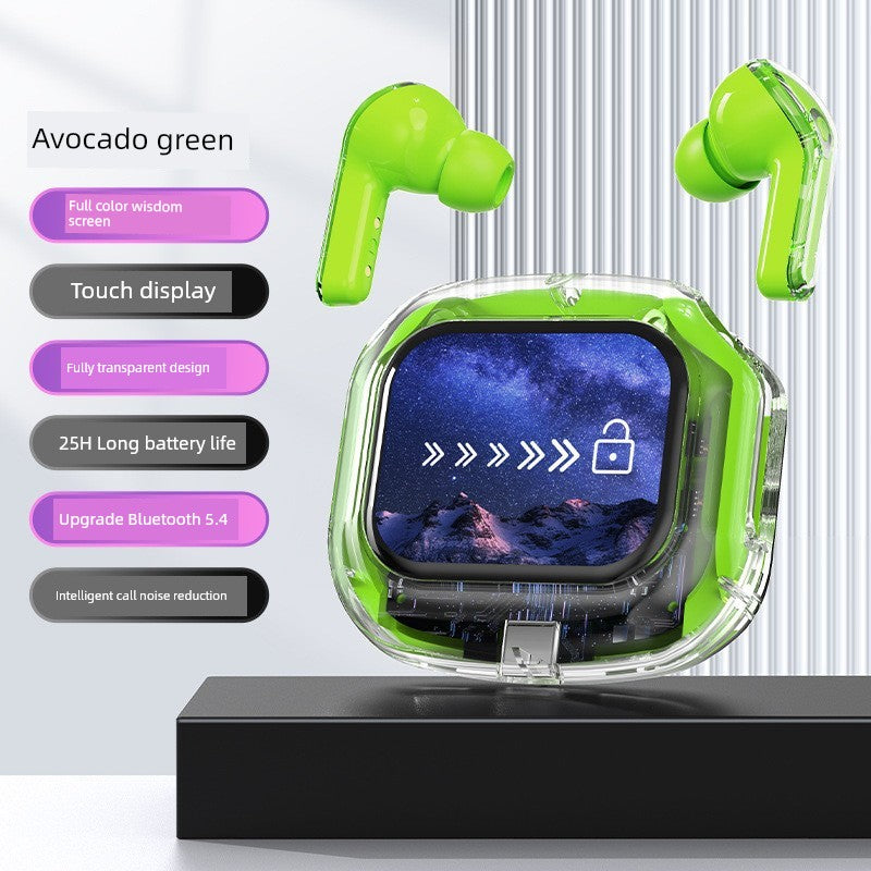 Good-looking HiFi Surround Sound Wireless Bluetooth Headset Touch Control In-Ear Gaming Music Listener Transparent Design Long Battery Life
