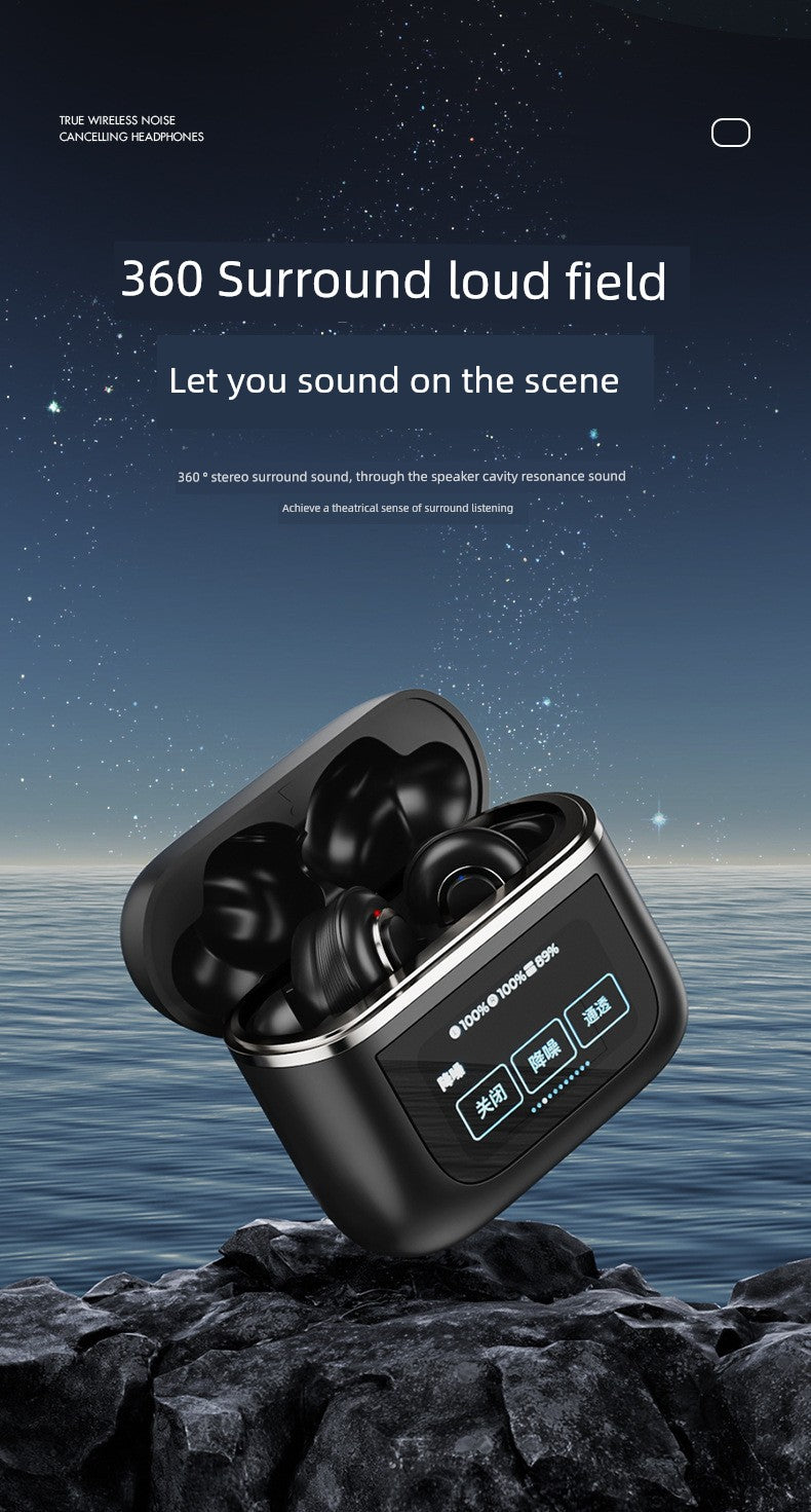 Smart Touch Screen Wireless Bluetooth Headset In-Ear Sports Business High Sound Quality Active Noise Reduction Long Battery Life