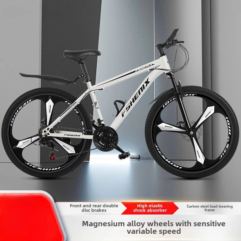 24/26Inch Mountain Bike Geared Bicycle Shock Absorption Front and Rear Double Disc Brake Geared Bicycle Bicycle 21Speed Bike