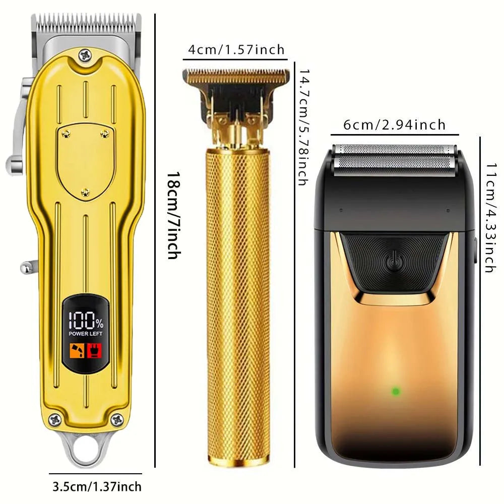 Professional Hair Clippers/Hair Trimmer/Beard Shaver for Men - Cordless Barber Clipper Hair Cutting Kit, Haircut Grooming Kit