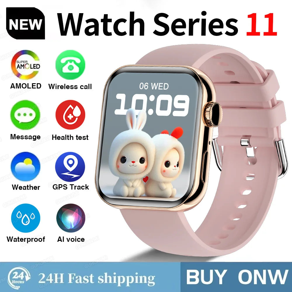 NEW For IOS Watch Series 11 Smart Watch GPS Trajectory Heart Rate Clock HD Bluetooth Call Sport Waterproof Watch Global Version