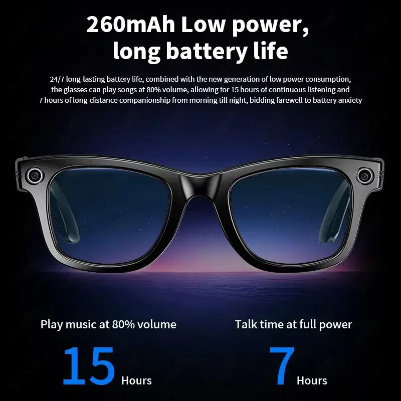 AI for Meta Smart Glasses 8MP Camera Video Recording 100+ Languages Translation Sunglasses Bluetooth Call Music Play