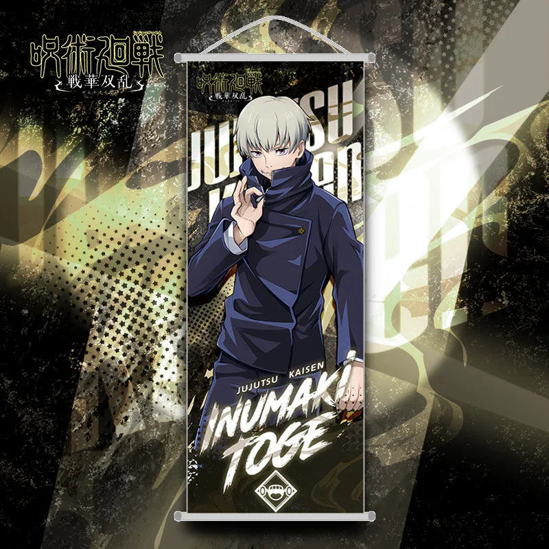 New Bandai Jujutsu Kaisen Itadori Yuji Anime Peripherals Hanging Poster Satoru Gojo Geto Suguru Scroll Mural 25*70cm