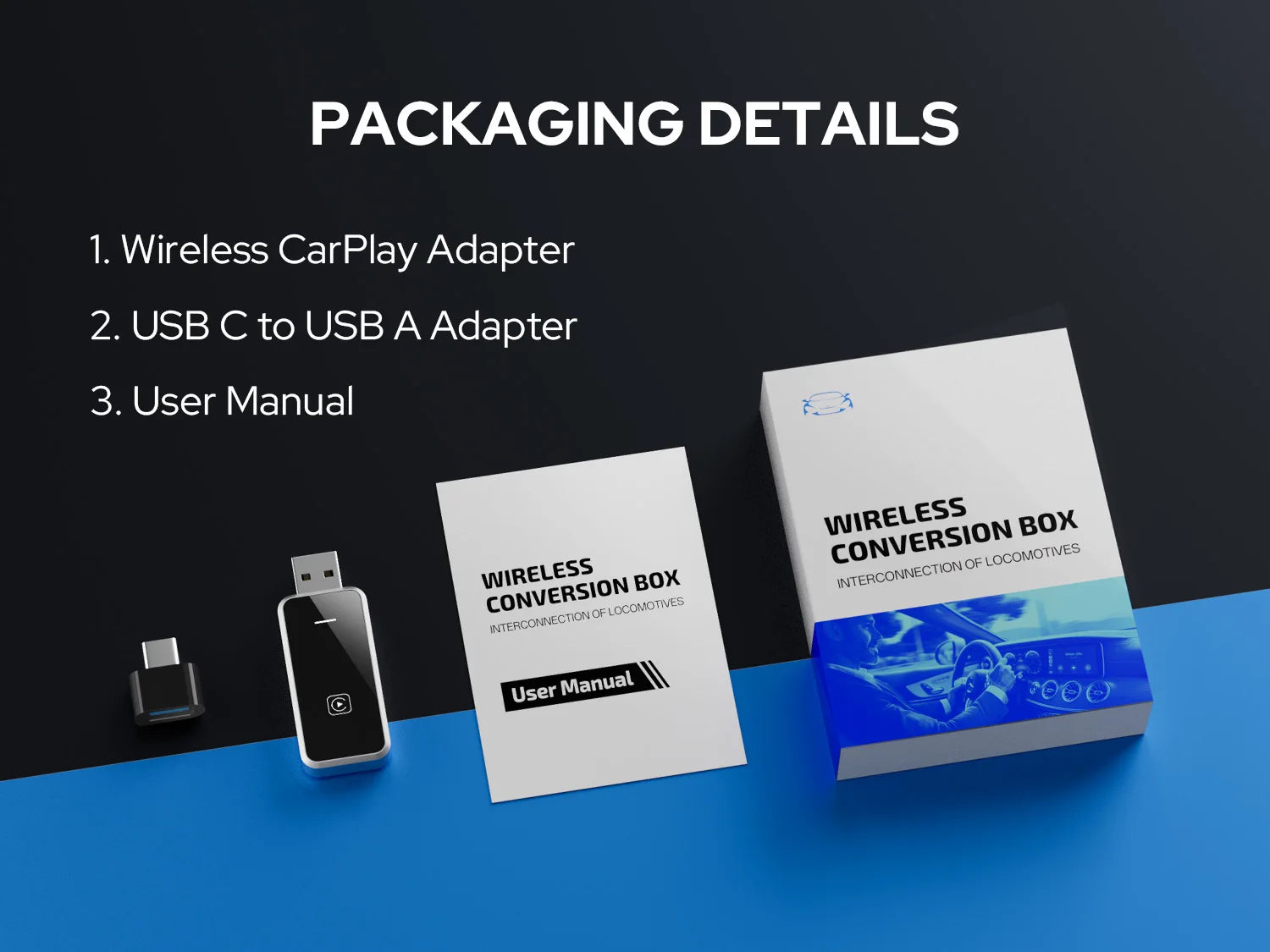 SKILLDRIVE Wireless CarPlay Adapter Wired to Wireless CarPlay for Volvo Benz Audi Hyundai VW Mazda Cadillac Wired CarPlay Car