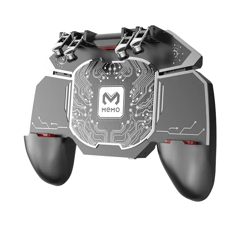MEMO DL100 Mobile Phone 6 Fingers PUBG Gamepad Joysticks Controller Built-in Battery with Semiconductor Radiator for IOS Android