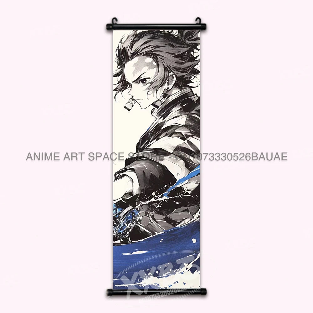Demon Slayer Hanging Painting Kamado Tanjirou Home Decor Agatsuma Zenitsu Scroll Picture Hashibira Inosuke Anime Poster Wall Art