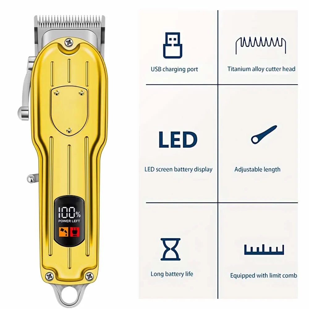 Professional Hair Clippers/Hair Trimmer/Beard Shaver for Men - Cordless Barber Clipper Hair Cutting Kit, Haircut Grooming Kit