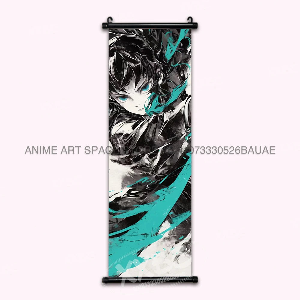 Demon Slayer Hanging Painting Kamado Tanjirou Home Decor Agatsuma Zenitsu Scroll Picture Hashibira Inosuke Anime Poster Wall Art