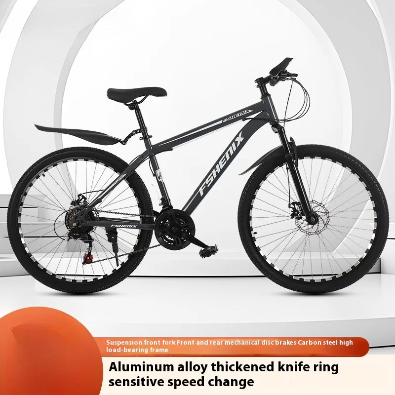 24/26Inch Mountain Bike Geared Bicycle Shock Absorption Front and Rear Double Disc Brake Geared Bicycle Bicycle 21Speed Bike