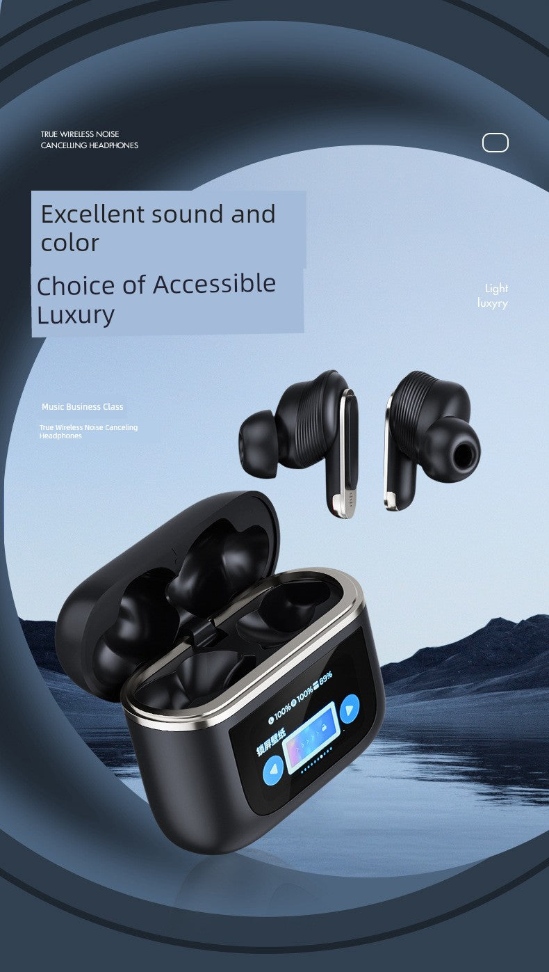Smart Touch Screen Wireless Bluetooth Headset In-Ear Sports Business High Sound Quality Active Noise Reduction Long Battery Life
