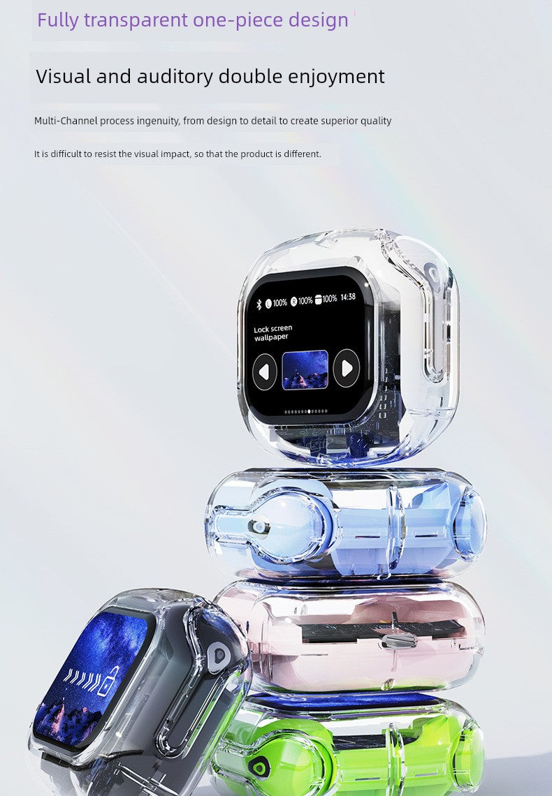 Good-looking HiFi Surround Sound Wireless Bluetooth Headset Touch Control In-Ear Gaming Music Listener Transparent Design Long Battery Life