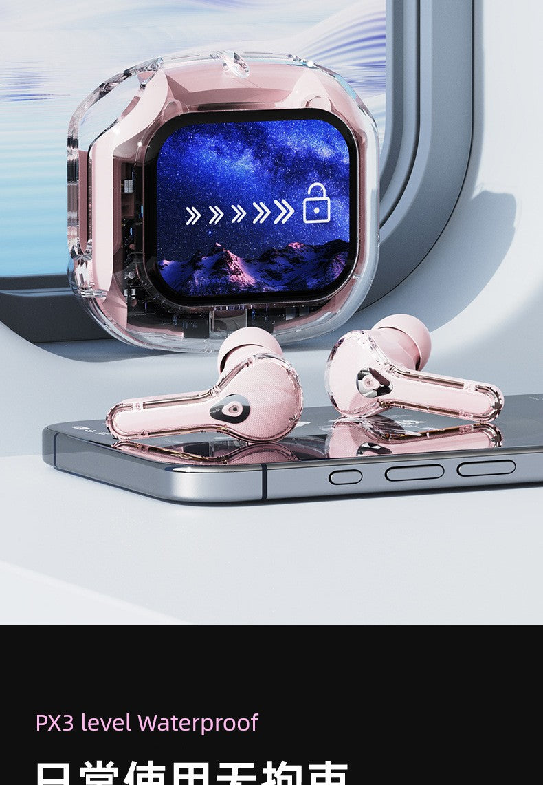 Good-looking HiFi Surround Sound Wireless Bluetooth Headset Touch Control In-Ear Gaming Music Listener Transparent Design Long Battery Life