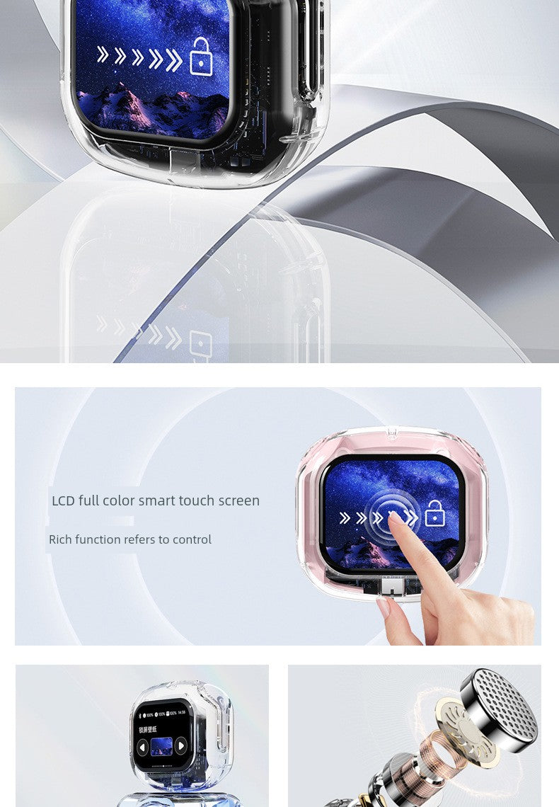 Good-looking HiFi Surround Sound Wireless Bluetooth Headset Touch Control In-Ear Gaming Music Listener Transparent Design Long Battery Life