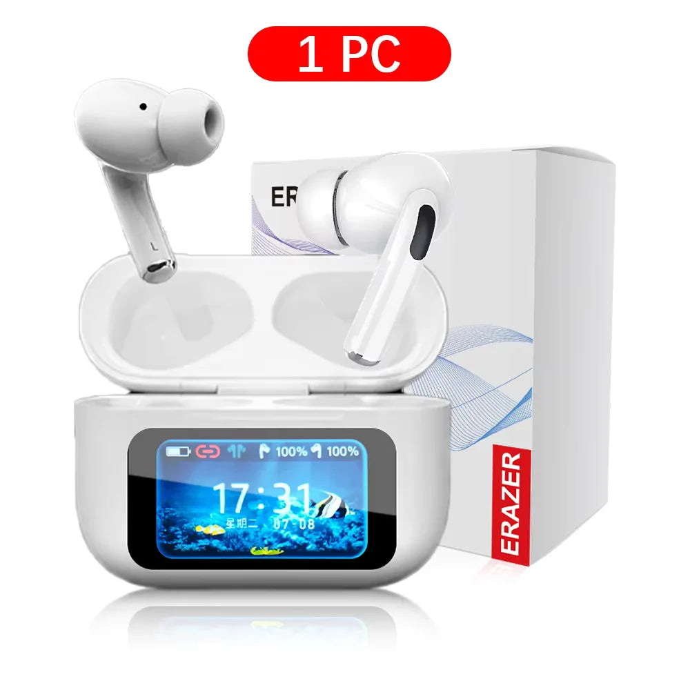 ERAZER LCD Touch Screen Bluetooth Earbuds Earphone ANC noise cancelling wireless Headphone waterproof earbuds HD stereo Headset