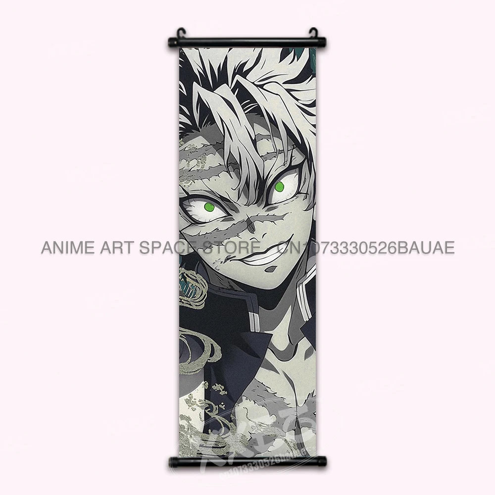 Demon Slayer Hanging Painting Kamado Tanjirou Home Decor Agatsuma Zenitsu Scroll Picture Hashibira Inosuke Anime Poster Wall Art