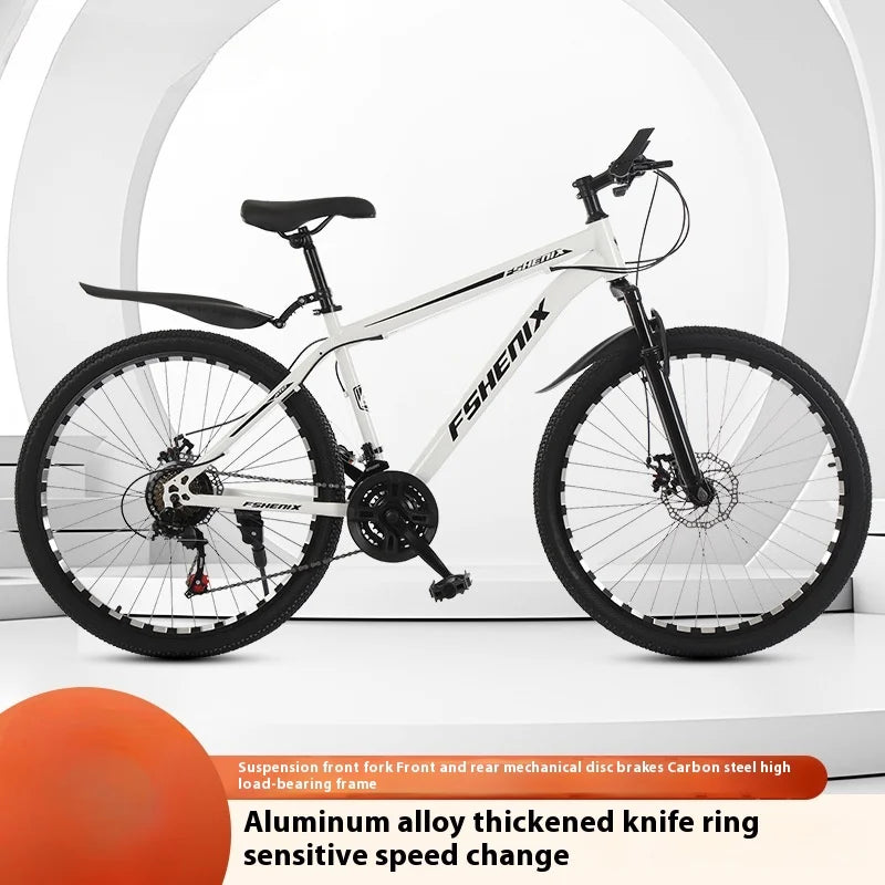 24/26Inch Mountain Bike Geared Bicycle Shock Absorption Front and Rear Double Disc Brake Geared Bicycle Bicycle 21Speed Bike