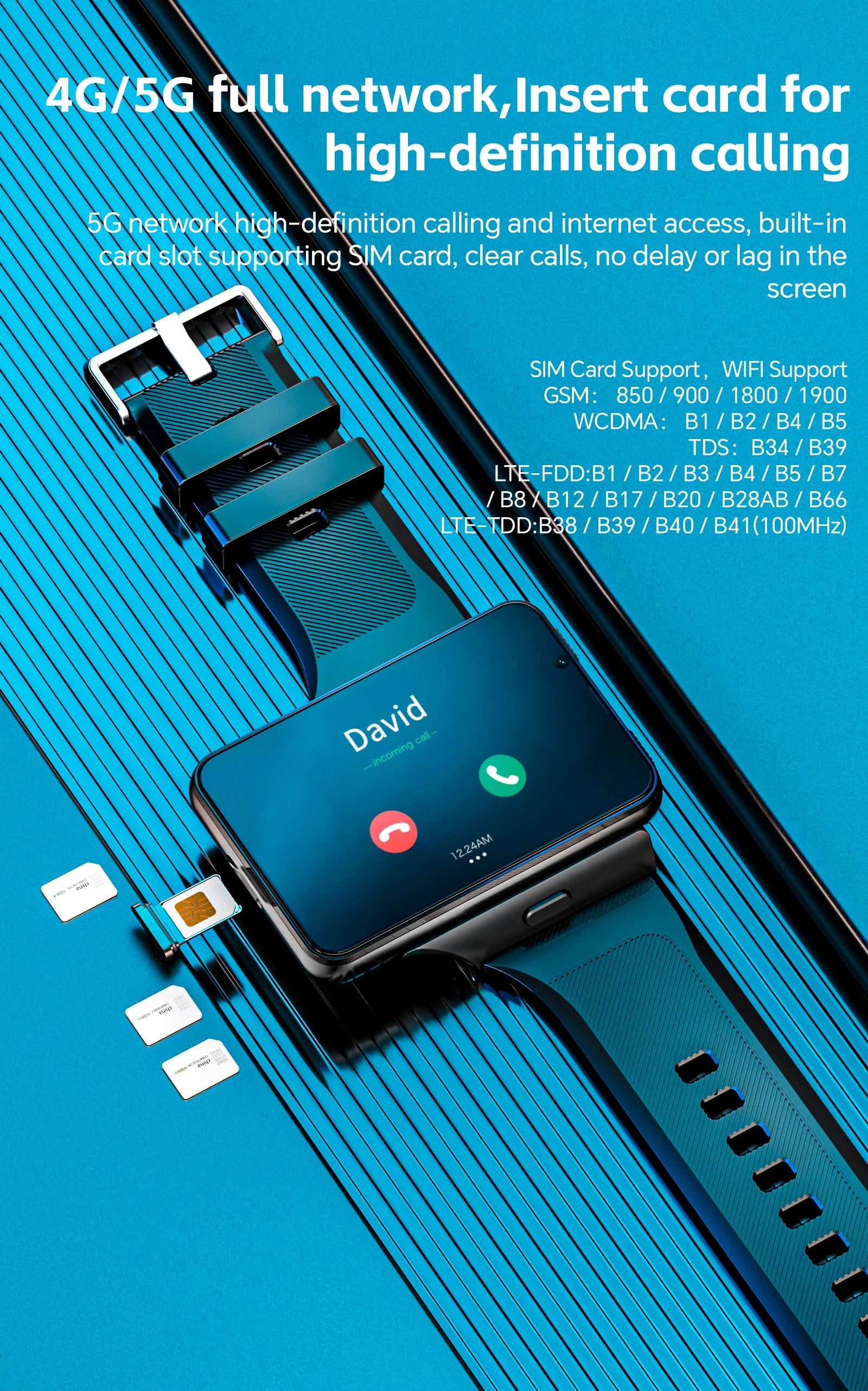 LOKMAT APPLLP MAX Detachable Strap Android Smart Watch Phone Wifi 4G Network Watch Dual Camera Video Calls Heart Rate Monitor