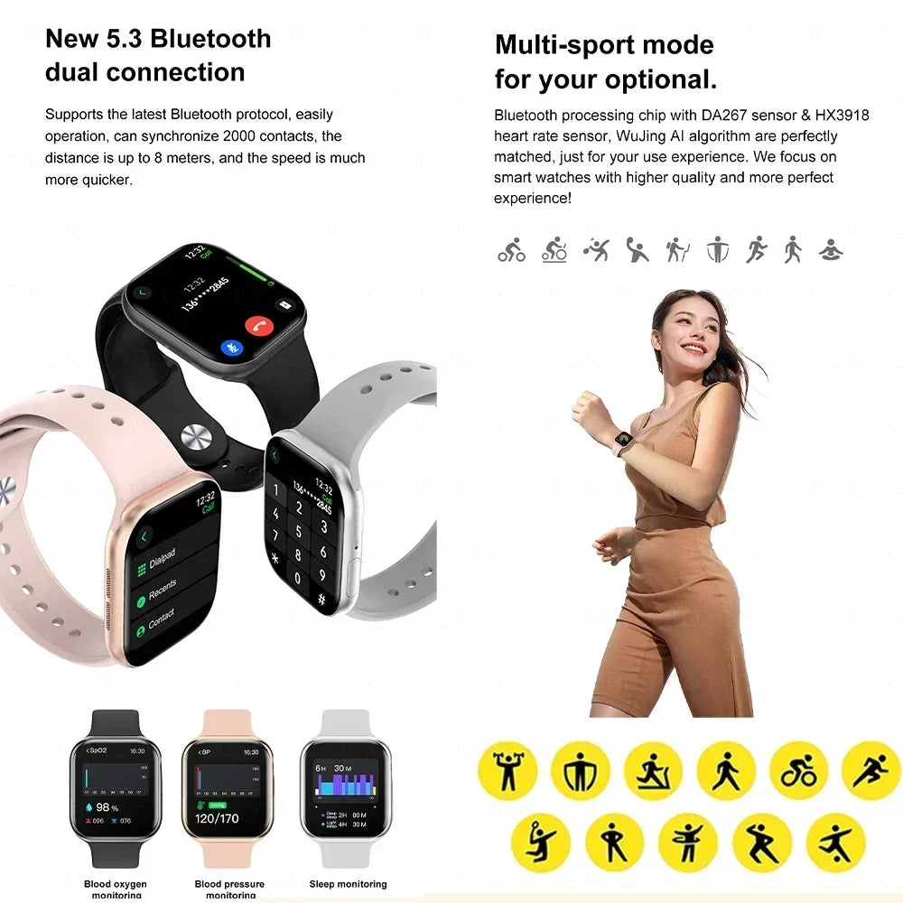 32GB Memory HD AMOLED Smart Watch with NFC Compass Bluetooth Call Waterproof for Men And Women Fitness Tracker with Music Control