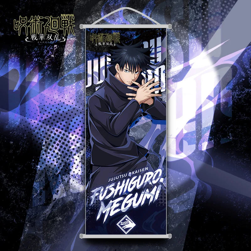 New Bandai Jujutsu Kaisen Itadori Yuji Anime Peripherals Hanging Poster Satoru Gojo Geto Suguru Scroll Mural 25*70cm