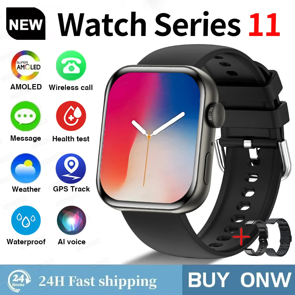NEW For IOS Watch Series 11 Smart Watch GPS Trajectory Heart Rate Clock HD Bluetooth Call Sport Waterproof Watch Global Version
