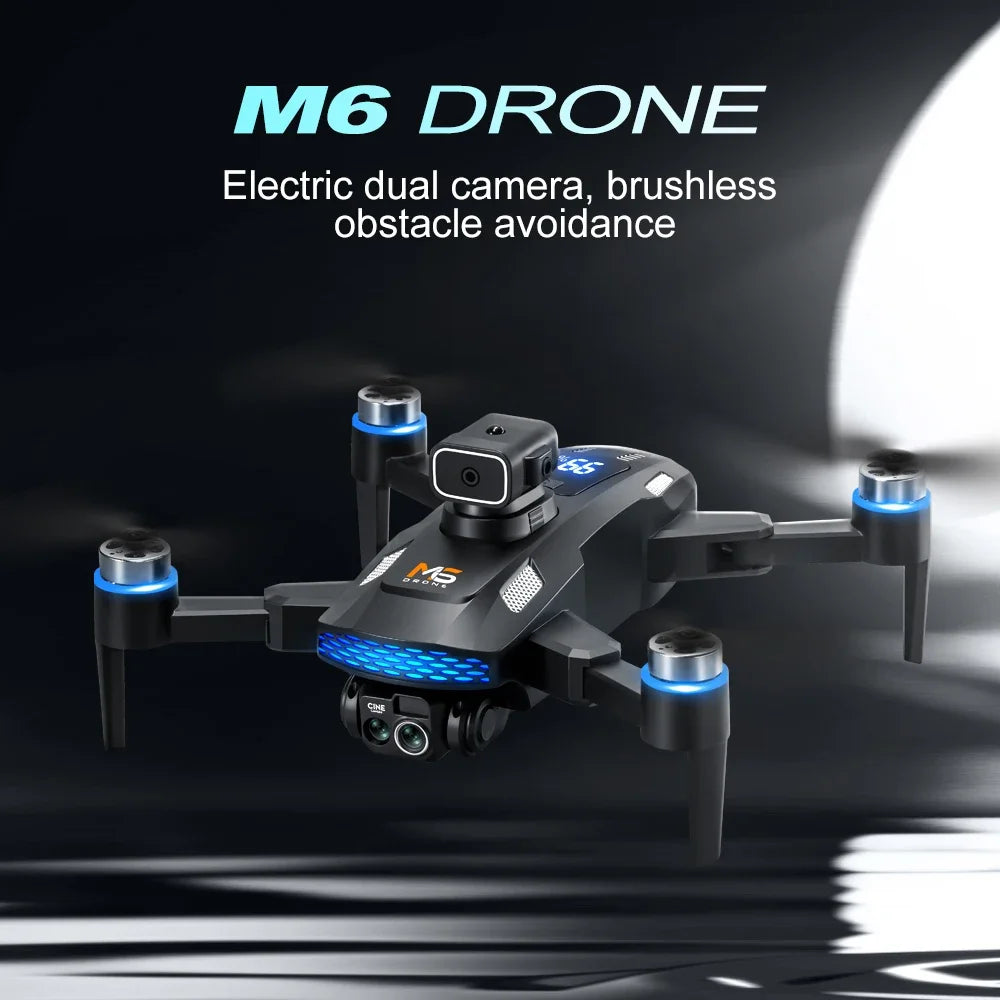 M6 Drone Brushless Motor Professional 8K HD Aerial Photography Obstacle Avoidance UAV Four-Rotor Helicopter Toys