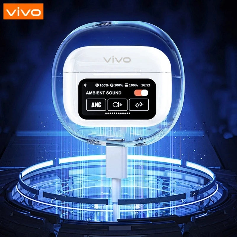 VIVO AI Wireless Bluetooth Earphones with Touch Screen 147 Language AI Translator 8 Hours Battery In-Ear Headphones with Mic