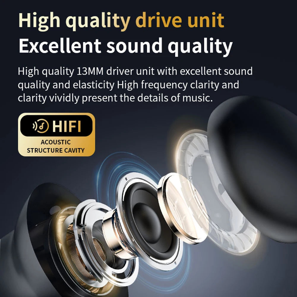 Full Touch Screen Headphones ANC Bluetooth 5.4 Noise Cancelling Earphones Wireless In-Ear ENC Earbuds With Mic for Smartphone