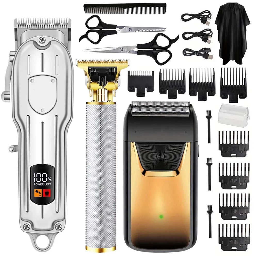 Professional Hair Clippers/Hair Trimmer/Beard Shaver for Men - Cordless Barber Clipper Hair Cutting Kit, Haircut Grooming Kit