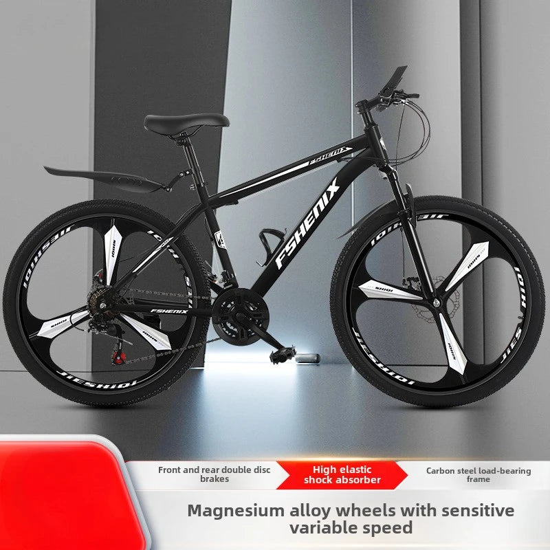 24/26Inch Mountain Bike Geared Bicycle Shock Absorption Front and Rear Double Disc Brake Geared Bicycle Bicycle 21Speed Bike