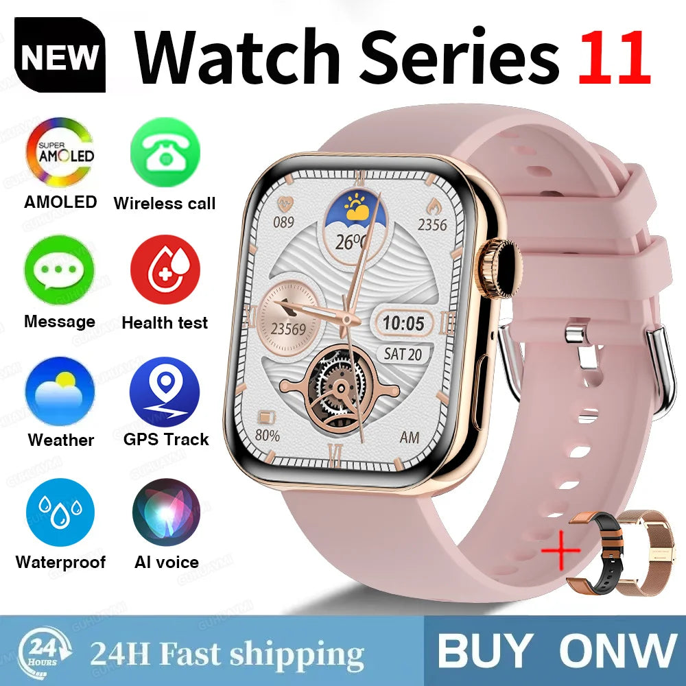 NEW For IOS Watch Series 11 Smart Watch GPS Trajectory Heart Rate Clock HD Bluetooth Call Sport Waterproof Watch Global Version