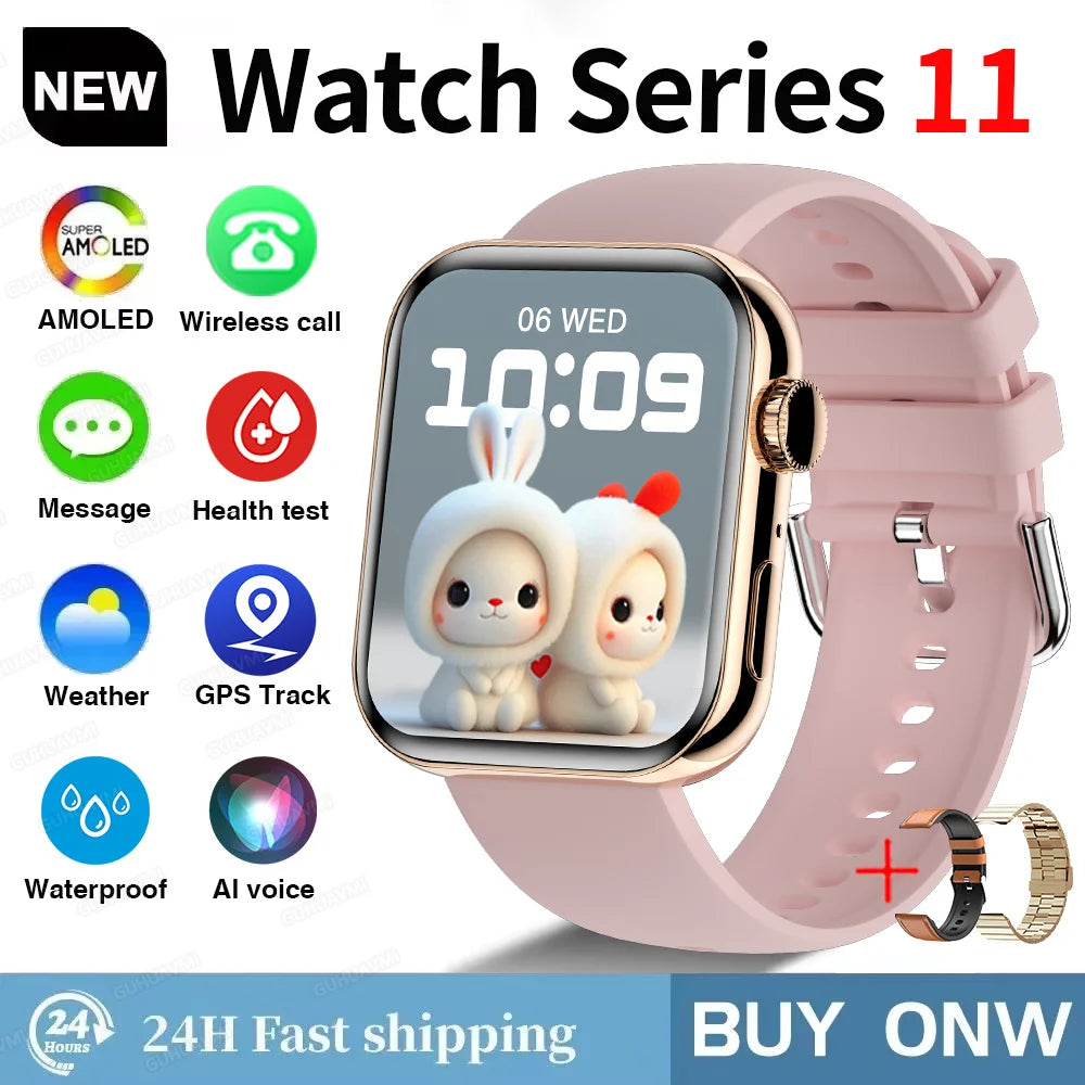 NEW For IOS Watch Series 11 Smart Watch GPS Trajectory Heart Rate Clock HD Bluetooth Call Sport Waterproof Watch Global Version