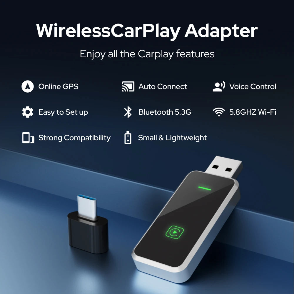SKILLDRIVE Wireless CarPlay Adapter Wired to Wireless CarPlay for Volvo Benz Audi Hyundai VW Mazda Cadillac Wired CarPlay Car