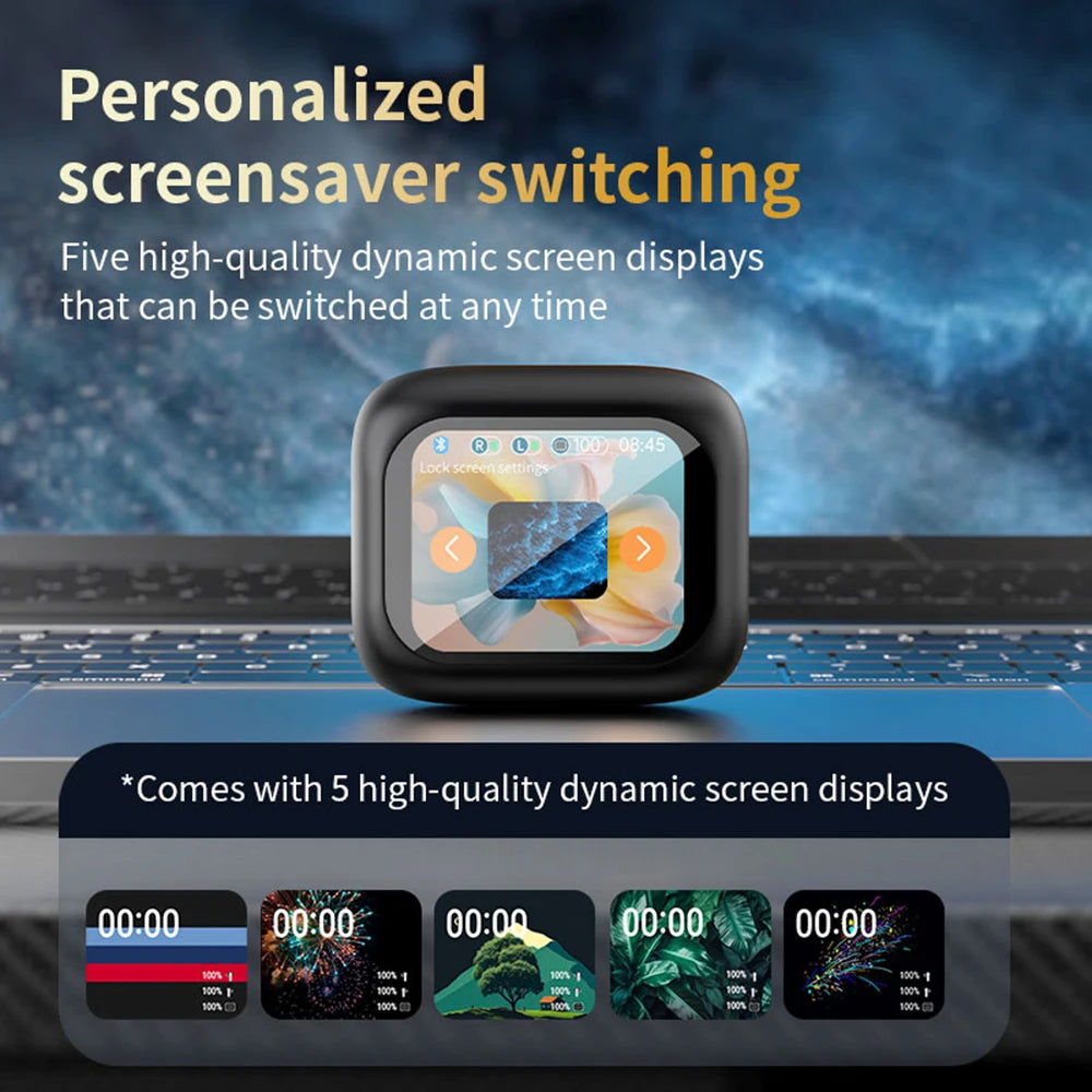 Full Touch Screen Headphones ANC Bluetooth 5.4 Noise Cancelling Earphones Wireless In-Ear ENC Earbuds With Mic for Smartphone