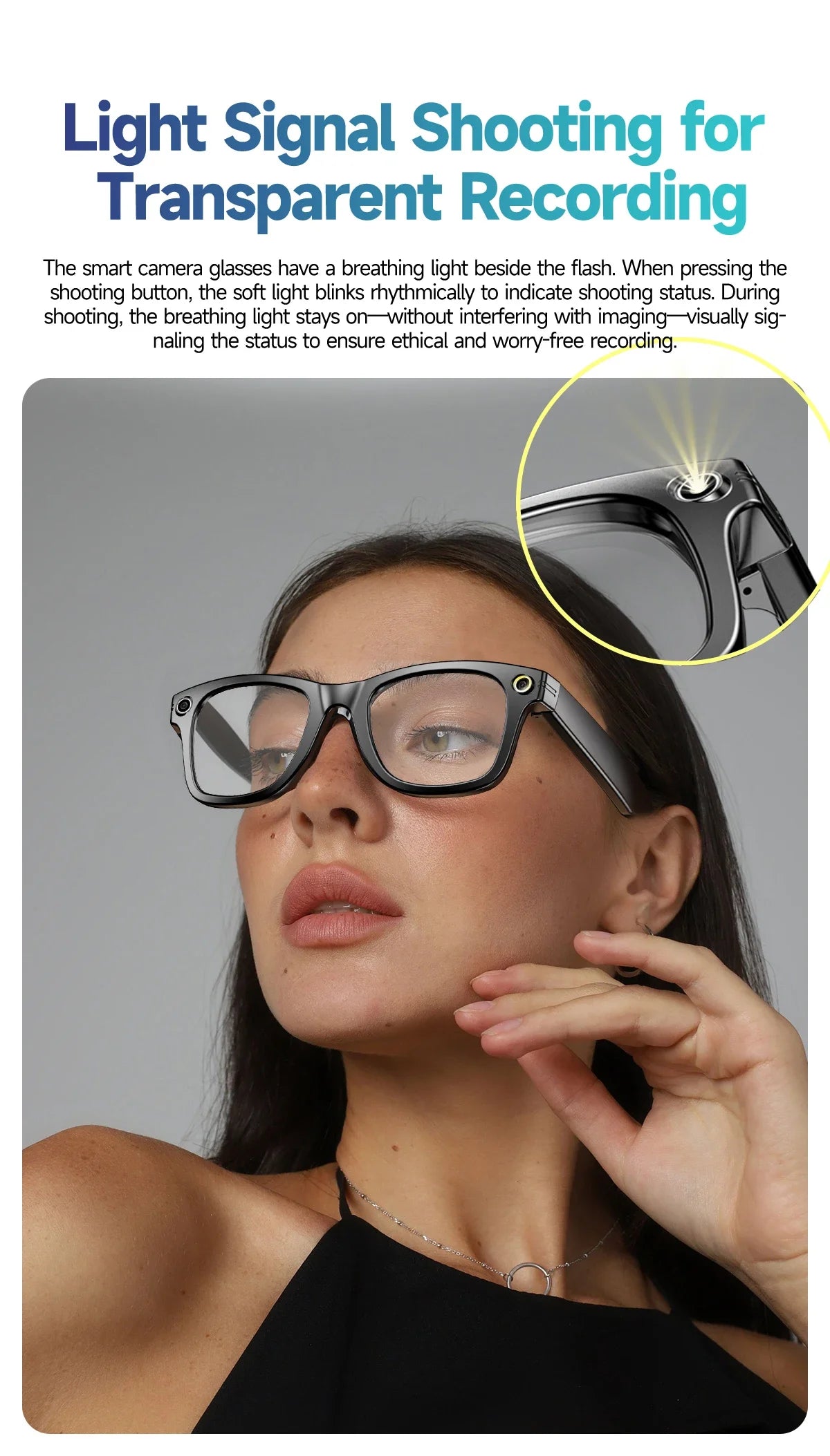 AI for Meta Smart Glasses 8MP Camera Video Recording 100+ Languages Translation Sunglasses Bluetooth Call Music Play