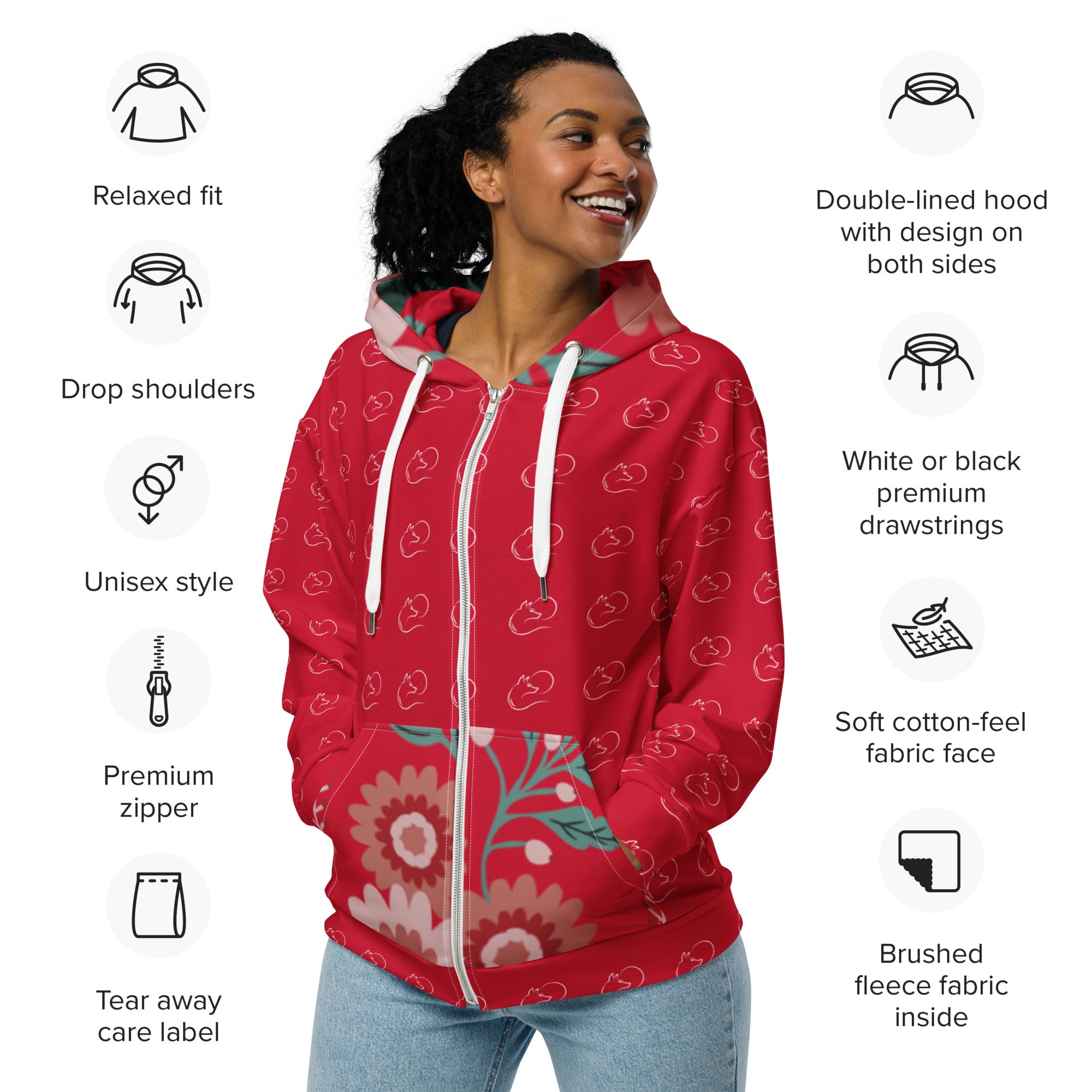 REd RT zip hoodie