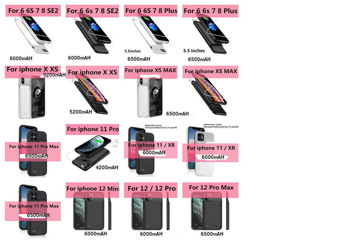 10000mAh Battery Case With Power Bank Charging Cover