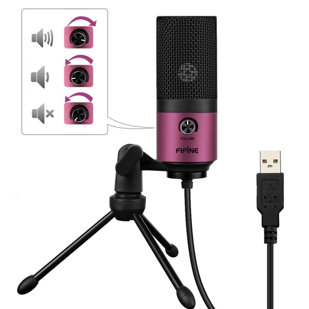 Fifine Metal USB Condenser Recording Microphone For Laptop Windows Cardioid Studio Recording Vocals Voice Over,YouTube-K669