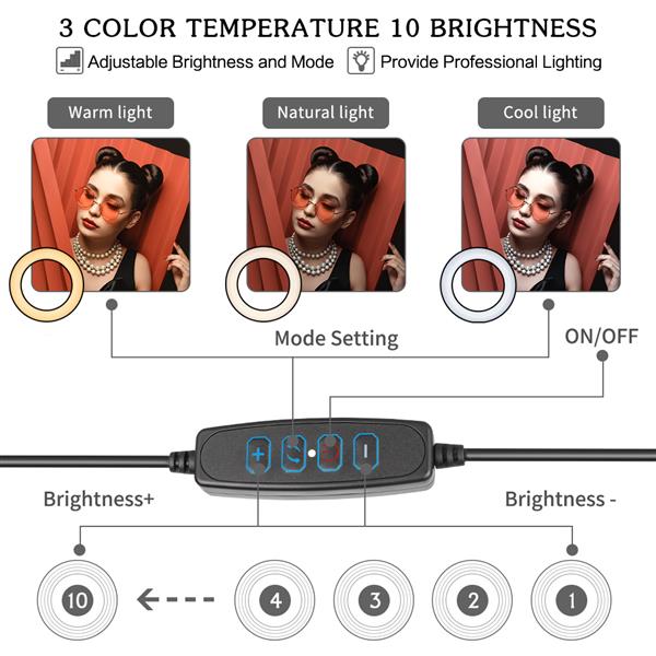 6 inch Selfie Ring Light with Gimbal Bracket Stick Bluetooth Set