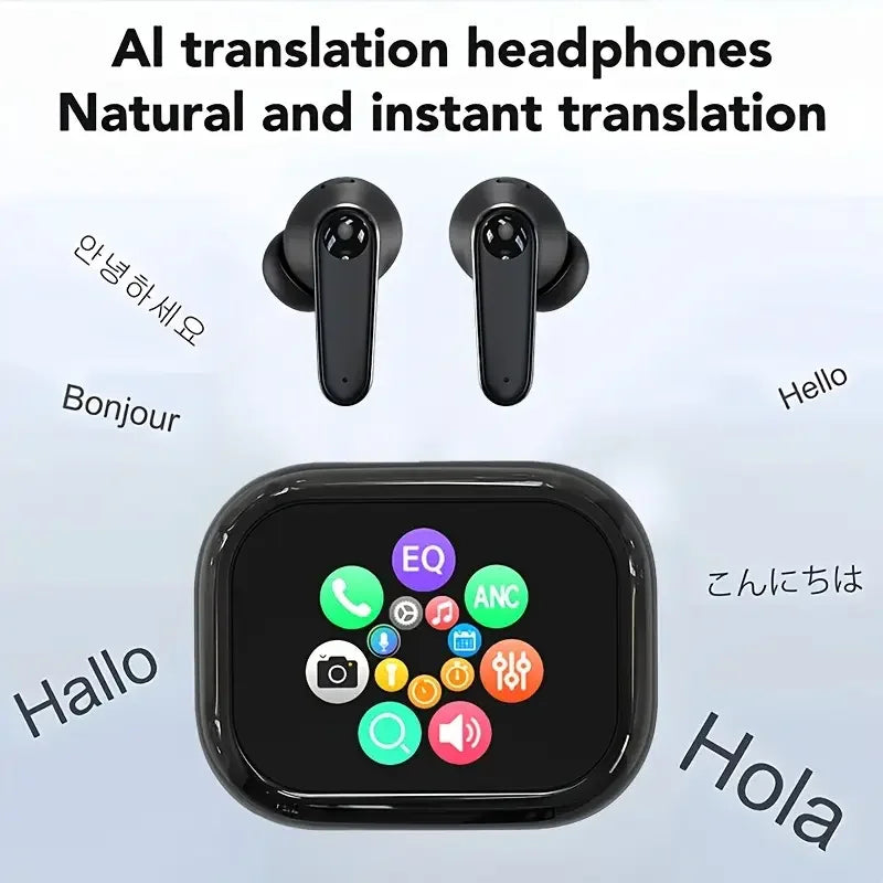 2026 New AI Translation Earphones: High-definition audio, touchscreen control, suitable for sports.