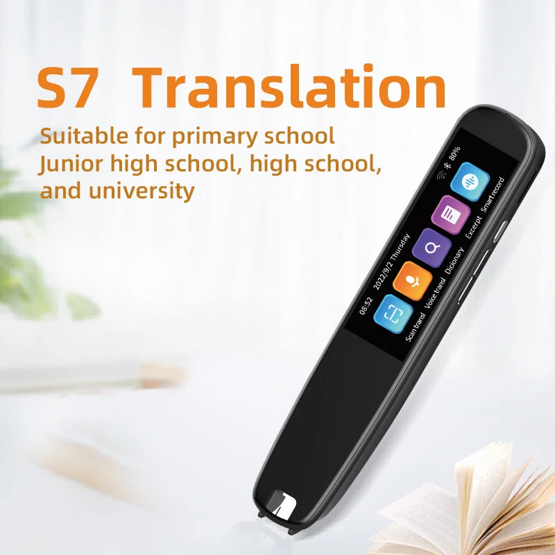 Multilingual Dictionary Pen Scanner Online Voice Translate Device with IPS Display Supports 60 Languages Text OCR Scanning